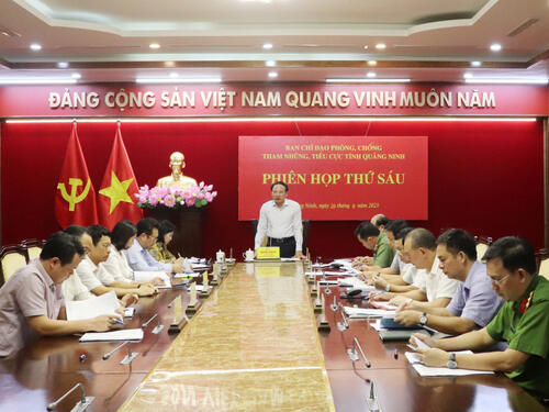 Ban Chỉ đạo phòng chống tham nhũng, tiêu cực tỉnh họp phiên thứ 6