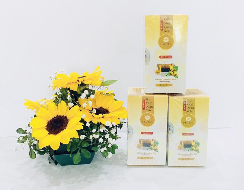 Sản phẩm trà hoa vàng của Công ty Cổ phần Trà Hoa Vàng Quảng Ninh.